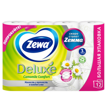 ZEWA Deluxe Туалетная бумага 3-слойная Ромашка 12шт  *7