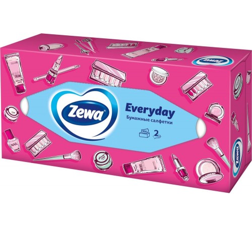 ZEWA Everyday Cалфетки бумажные 100шт  *21