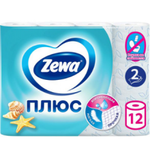 ZEWA Plus Туалетная бумага 2-слойная Свежесть Океана 12шт  *7