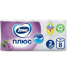 ZEWA Plus Туалетная бумага 2-слойная Сирень 8шт  *12