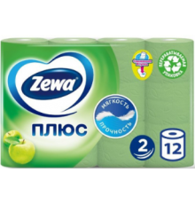 ZEWA Plus Туалетная бумага 2-слойная Яблоко 12шт  *7