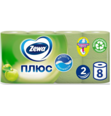 ZEWA Plus Туалетная бумага 2-слойная Яблоко 8шт