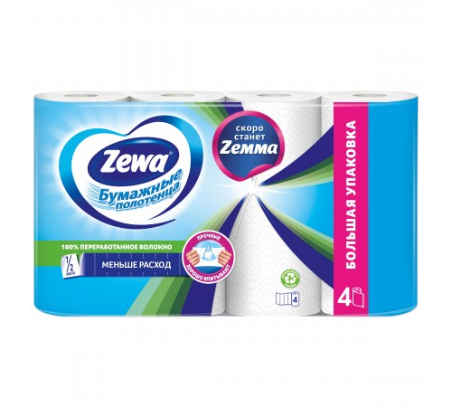 ZEWA Бумажные полотенца 4шт  *4