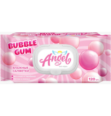 Влажные салфетки Angel №120 Bubble Gum детские с пластиковым клапаном  *16