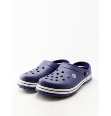 Кроксы мужские Сабо темно-синие с белой полосой арт 149у (40-45р)  (8шт/уп)