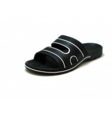 Мужские шлепанцы черно-белые открытые  арт 1010 (40-45р)  (8шт/уп)