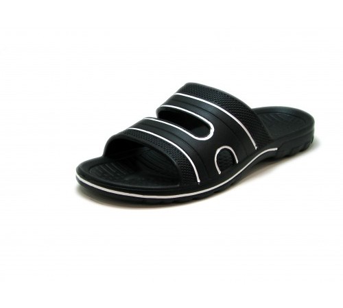 Мужские шлепанцы черно-белые открытые  арт 1010 (40-45р)  (8шт/уп)