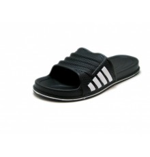 Мужские шлепанцы черно-белые открытые  арт 1024 (40-45р)  (8шт/уп)