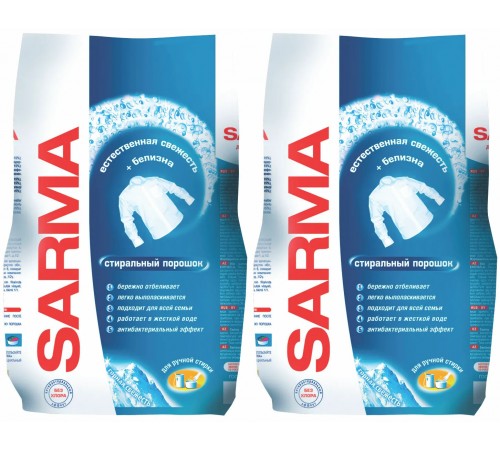 САРМА стиральный порошок РУЧНАЯ СТИРКА  800 гр. пакет (уп/16шт)