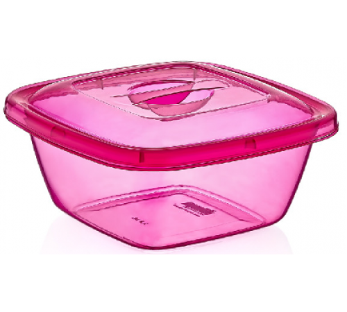 Миска квадратная прозрачн. с крышкой 2,3 л арт10445