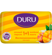 DURU 1+1 Крем-мыло Манго+Персик 80г  *24