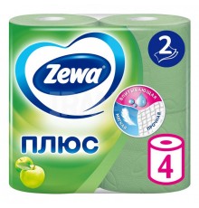 Zewa Плюс Туалетная бумага 2 слоя Яблоко (4 шт)  *24