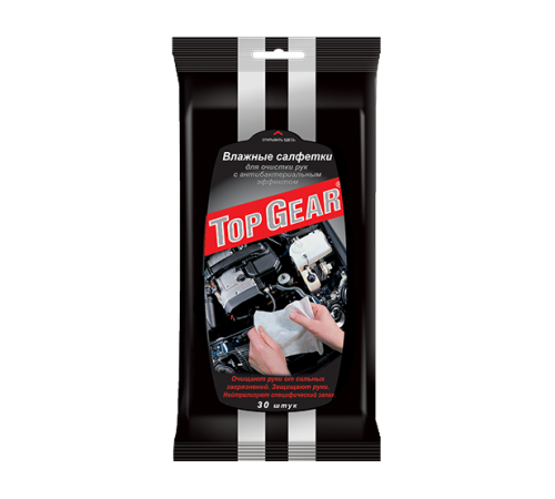 Влажные салфетки Top Gear №30 для рук 30шт (32/кор) арт.48040