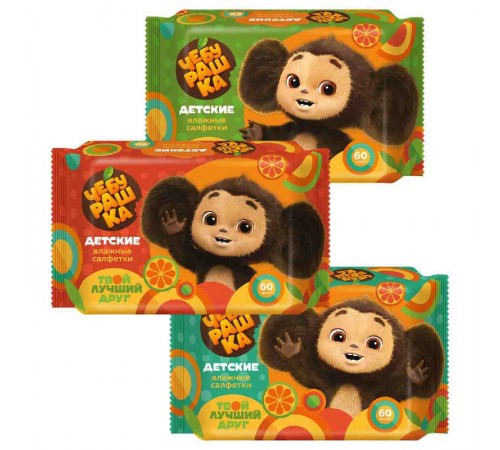 Влажные салфетки Чебурашка №60 детские mix GM (30/уп) арт.72972