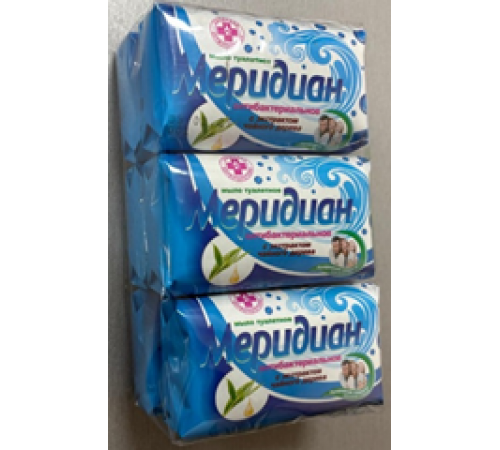 Мыло туалетное "Меридиан" Антибактериальное 100гр 6 шт уп (48 шт/кор.4,8 кг)