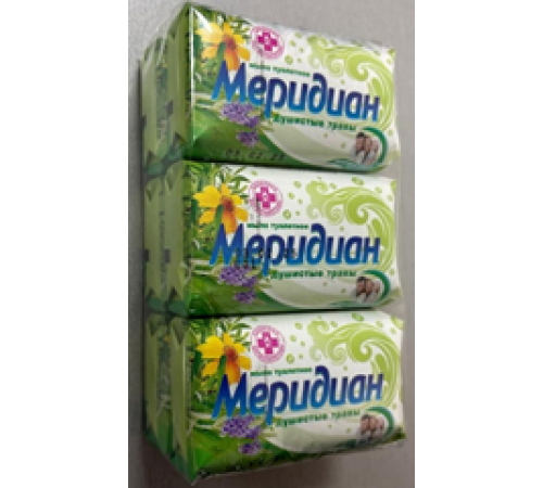 Мыло туалетное "Меридиан" Душистые травы 100гр 6 шт уп (48 шт/кор.4,8 кг)