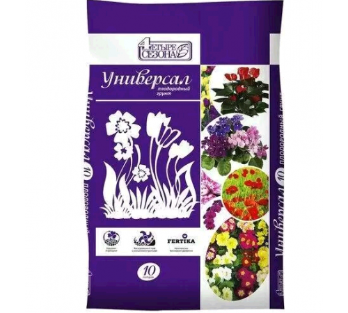Грунт Плодородный Четыре сезона "Универсал" 10л (5шт/уп)
