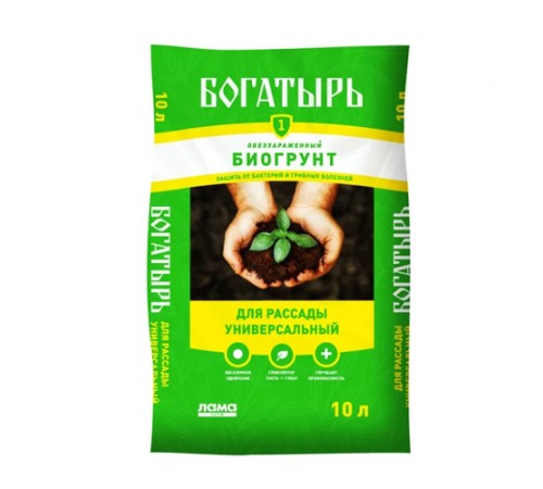 Биогрунт Богатырь "Для рассады универсальный" 10л (5шт/уп)