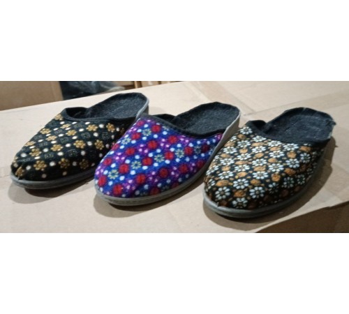 Тапочки женские комнатные закрытые подошва резин. 36-41рр 10пар арт 001 (30/ящ)