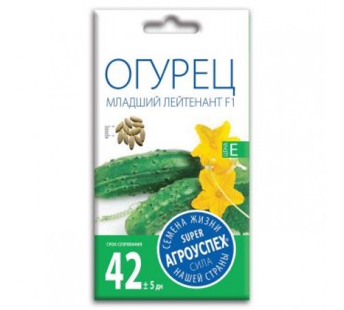 Огурец Младший лейтенант F1, семена Агроуспех 10шт (400) арт. 38543 (10/уп)
