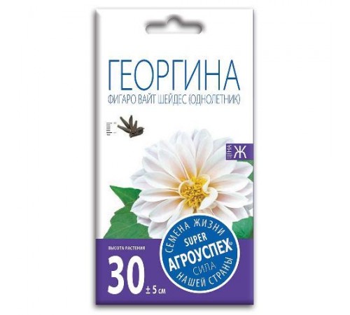 Георгина Фигаро Вайт Шейдес, семена Агроуспех 7шт (400) арт. 47496 (10/уп)