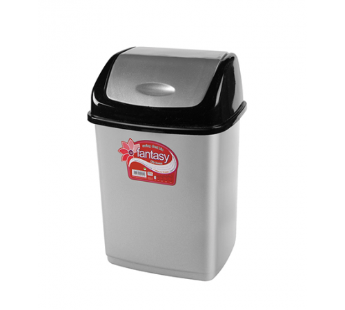 Урна для мусора Фантазия 18 л черн.серебр (уп 12 шт)  09403