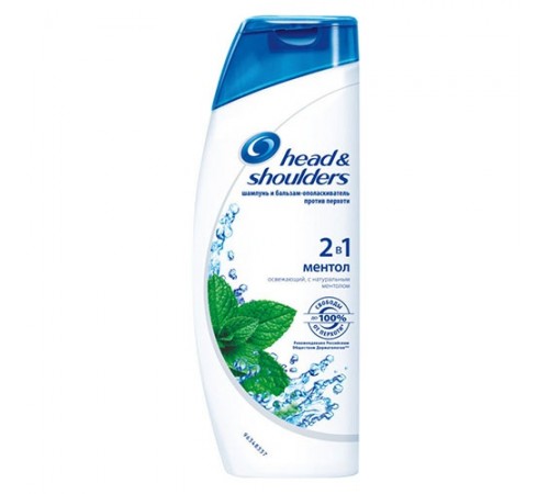 Шампунь Head & Shoulders 400мл Освежающий ментол 2 в1 (6шт/уп)