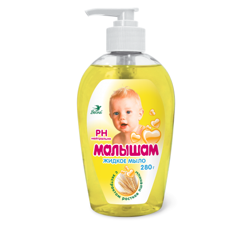 Мыло жидкое 'ВЕСНА Малышам' с экстрактом ростков пшеницы, 280г арт (5092;5301) (15/уп)