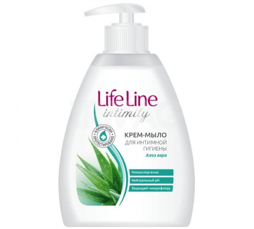 Крем-мыло жидкое для интимного ухода 'LIFE LINE' алоэ вера 280г арт.5125 (15/уп)