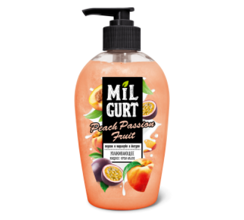 Жидкое крем-мыло "MILGURT" персик и маракуйя в йогурте 280г арт.5240 (15/уп)
