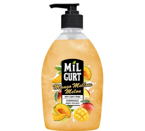 Жидкое крем-мыло "MILGURT" манго и дыня в йогурте 500 г арт 5244 (10/уп)