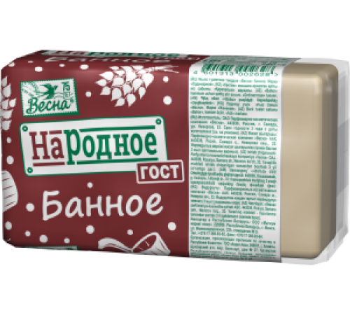 Мыло туалетное ВЕСНА Народное Банное 140г в пленке ПП арт1104 (44/уп)
