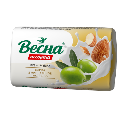 Крем-мыло ВЕСНА Ассорти Олива и миндальное молочко, 90  арт 6088 (72/уп)