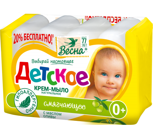 Крем-мыло 'ВЕСНА Детское' Смягчающее с маслом оливы, 4*75 арт 6098 (24/уп)