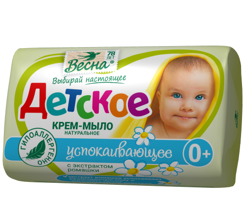 Крем-мыло 'ВЕСНА Детское' Успакаюваещее с экстрактом ромашки 90г арт 6100 (72/уп)