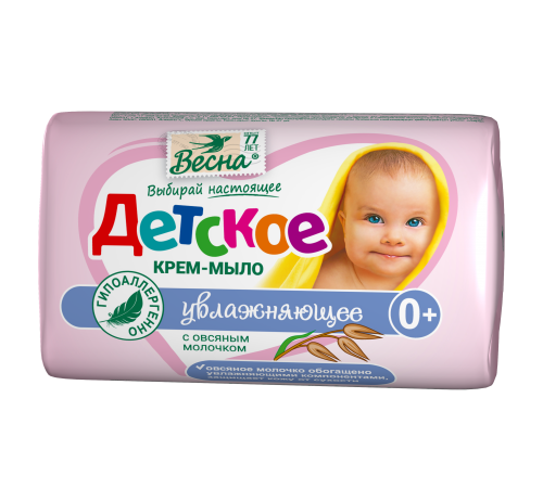 Крем-мыло 'ВЕСНА Детское' Увлажняющее с овсяным молочком 90г арт 6104 (72/уп)