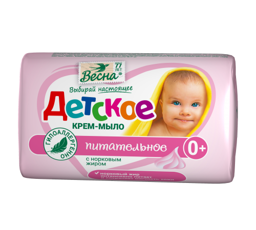 Крем-мыло 'ВЕСНА Детское' Питательное с норковым жиром 90г арт 6105 (72/уп)