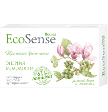 Туалетное крем-мыло "Ecosense" зелёный кофе и магнолия,90 г арт 6155 (36/уп)