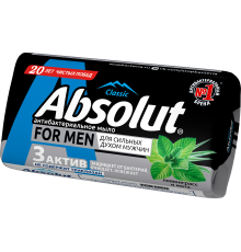 Мыло туалетное "ABSOLUT For men" Антибактериальное Лемонграсс и мята 90г арт 6161 (72/уп)