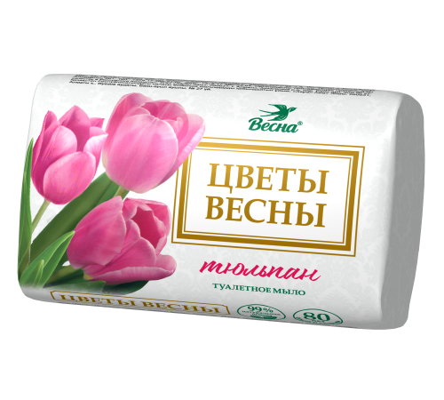 Мыло туалетное твердое "ВЕСНА Цветы весны" Тюльпан, 90 арт 6167 (72/уп)