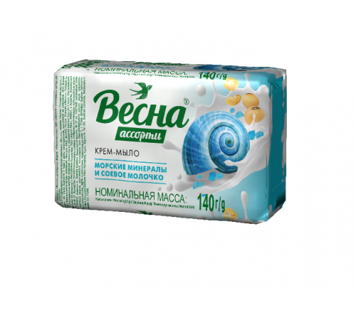 Крем-мыло ВЕСНА Ассорти морские минералы и соевое молочко 140 г арт 6211 (44/уп)