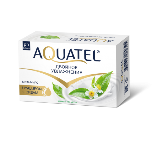 Крем-мыло твердое "Aquatel" зеленый чай матча, 90 гр. Арт 6232 (24/уп)