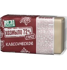 Мыло "ВЕСНА Хозмыло 72%" ГОСТ 44/кор  в п/пропиленовой пленке, 140  арт 6048 (44/уп)