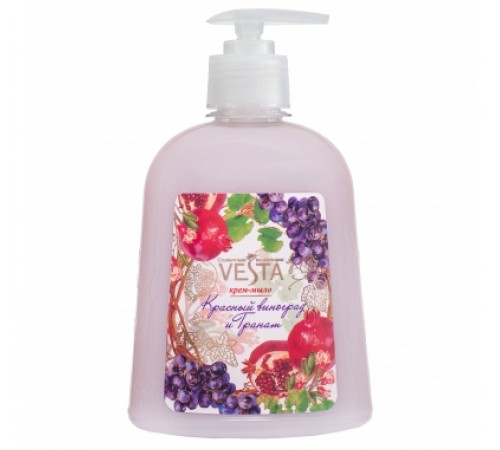 Крем-мыло Жидкое серии "Веста" Солнечная коллекция " Красный виноград и гранат" 450 мл. 16 шт.