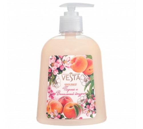 Крем-мыло Жидкое серии "Веста" Солнечная коллекция "Персик и ванильный йогурт" 450 мл.16 ш