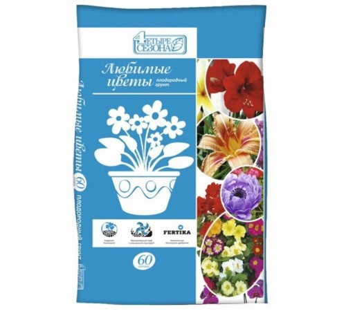 Грунт Плодородный Четыре сезона "Любимые цветы" 60л (1п=45шт)