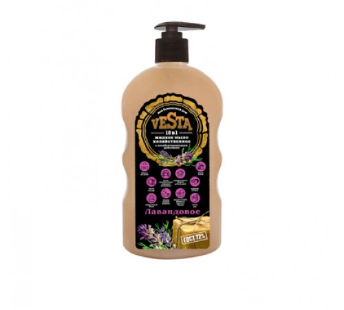 Средство моющее универсальное жидкое-мыло хозяйственное "Веста" "Лавандовое ГОСТ 72%" 680 мл 12 шт