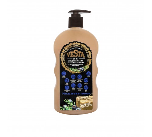 Средство моющее универсальное жидкое-мыло хозяйственное "Веста" "Можжевеловое ГОСТ 72%" 680 мл 12 шт