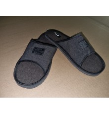 Тапочки Мужские комнатные открытые подошва  арт.0080-А (ТМО 001)  41-46рр серые 12 пар