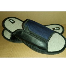 Тапочки Мужские комнатные открытые подошва  арт.0080-А (ТМО 005)  41-46рр синий джинс 12 пар